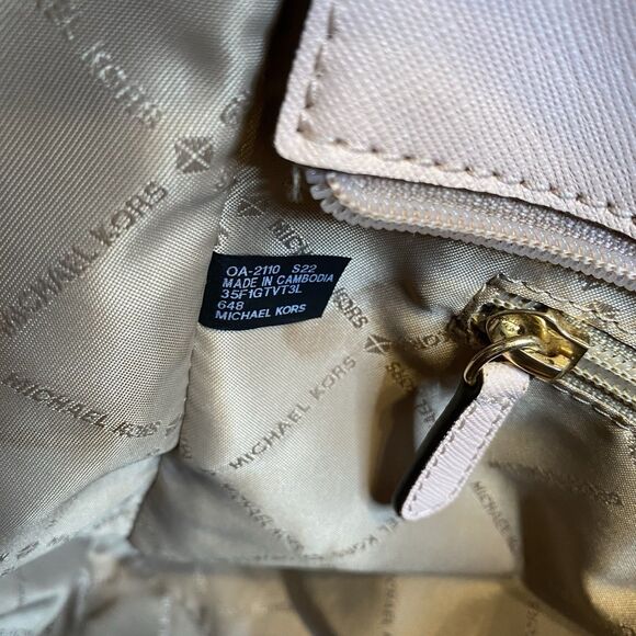 Michael Kors Jet Set Shoulder Tote Bag Powder Blush Pink Leather Large Chain - Picture 16 of 16